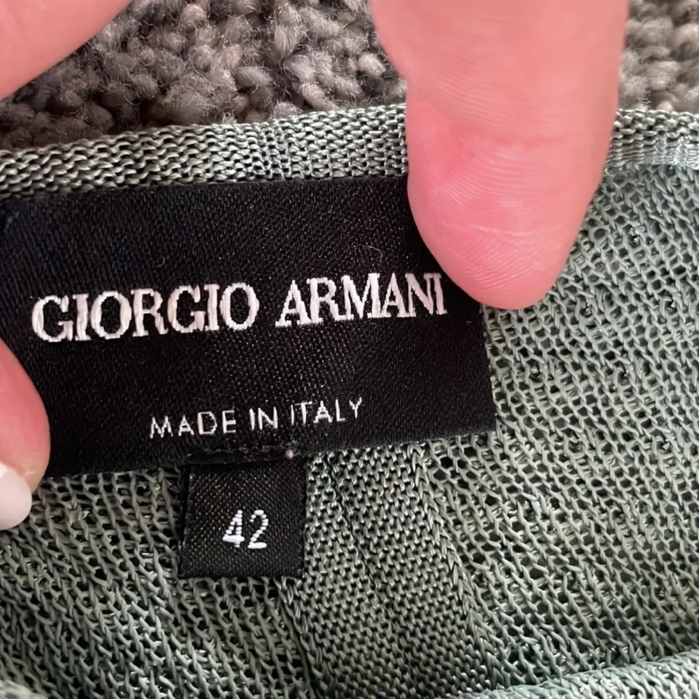 Giorgio Armani knit camisole tank top sz 42 green t back size 4ish - Picture 6 of 8